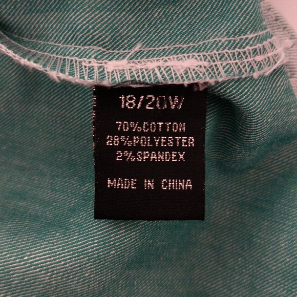 Women's Light Green Denim Jacket / Size 2X - Picture 9 of 10